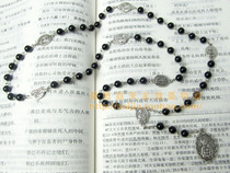 Rosary Black Agate Seven Bitter Rosary 6mm