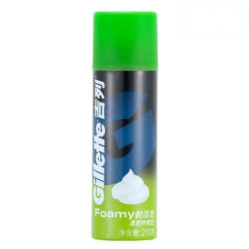 吉列清新柠檬型刮胡泡沫210g gillette男士剔须泡剃胡膏正品特价