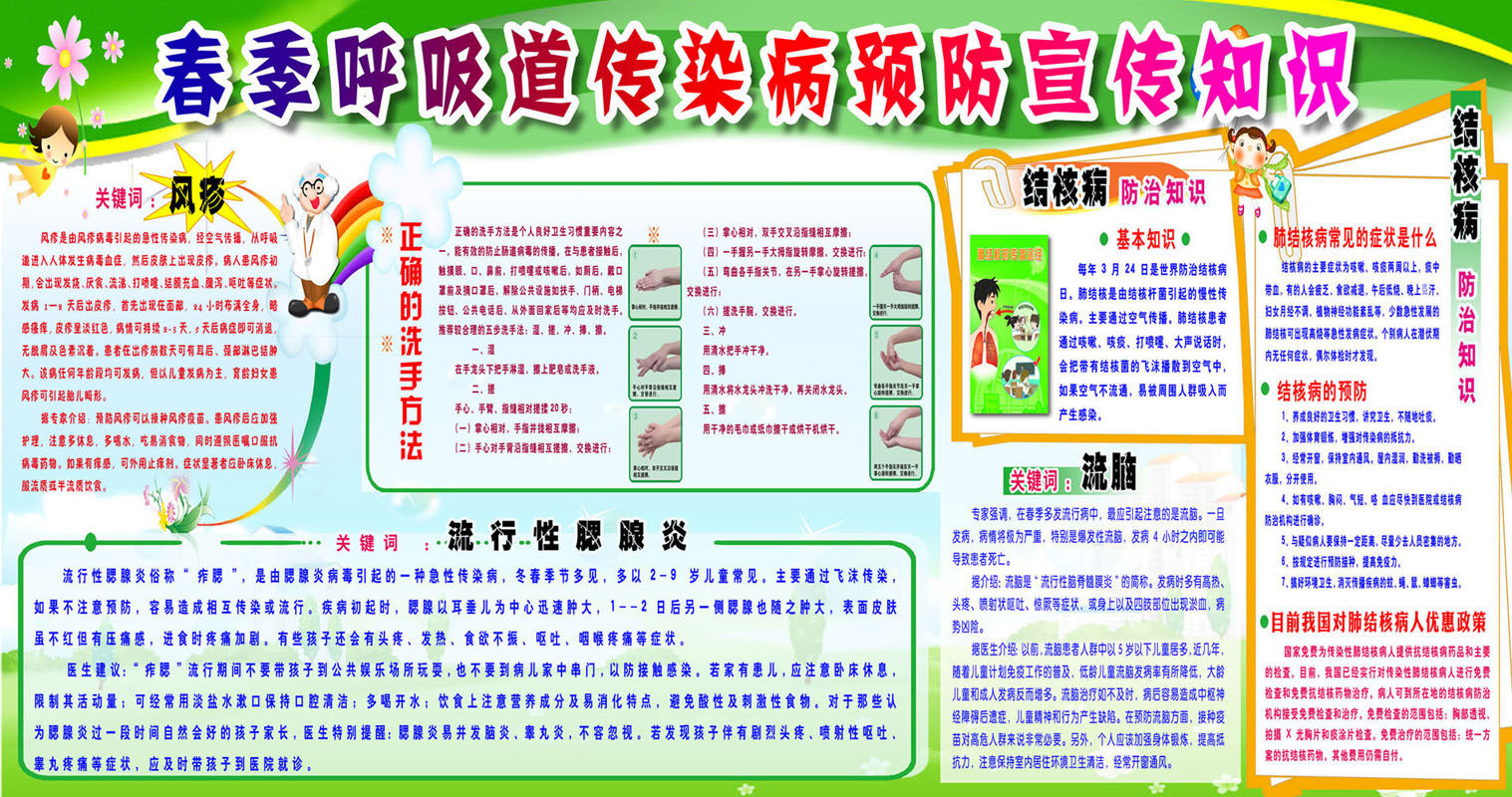 659海报印制展板素材669春季呼吸道传染病预防宣传知识