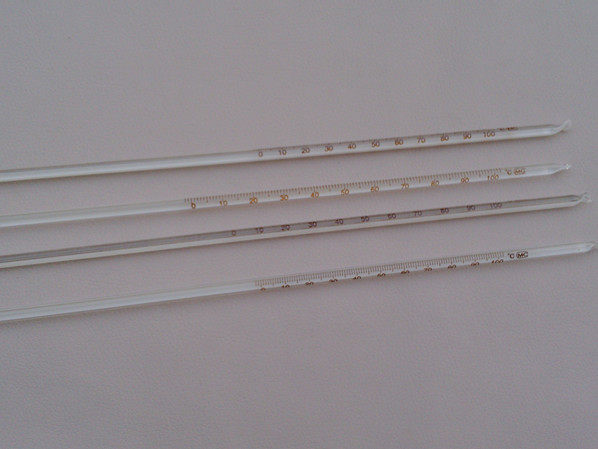 Mercury Thermometer 0-100 ° C GLASS ROD TYPE THERMOMETER TEMPERATURE TABLE FULL LENGTH 30 cm ACCURACY ± 1 °C