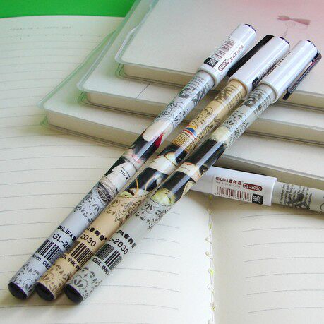 Geely Ha Cute Dory GL - 2030 Black All Neutral Pipe Pen 0 38 Neutral Pen 12 Boxes