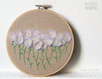 White temptation poppy pastoral art wall decoration forest home accessories hand embroidered painting handmade embroidery package