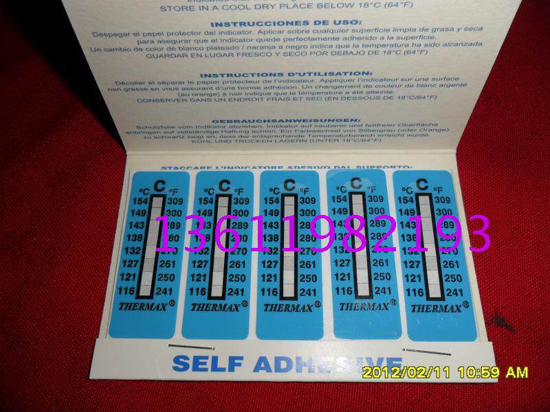 UK temperature US THERMAX Thermal test paper temperature paper 8 GAC thermometry paper 116-154 degrees