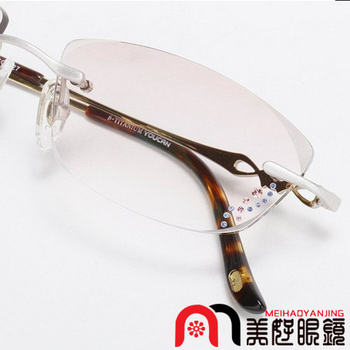 Authentic physical store Korean YOUCAN Yunke 5149 rimless diamond cut edge ແວ່ນຕາ myopia ສີຂາວກອບຮູບແບບແມ່ຍິງ