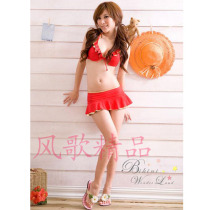  Three Chic Brands Swimsuit Three Sets Bikini Swimsuit Steel Tothickening Chest Cushion Breast-breasted swimsuit 8006