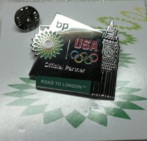 London 2012 Olympic Games badge United States Olympic Committee sponsor badge British Petroleum BP Big Ben badge