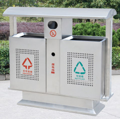 304 stainless steel trash bin Outdoor garbage classification and recycling fruit suitcase on the street city sanitary environmental protection drum
