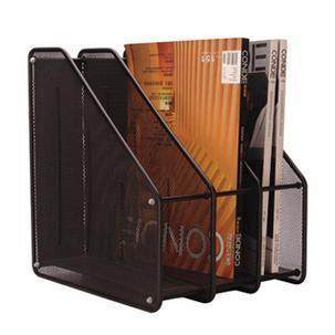 Hot sale metal barbed wire mesh three-grid file rack three-speed iron file rack magazine rack office supplies