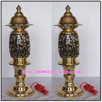 Ju Buddha Pavilion Taiwanese bronze utensils for Buddha lamp * Taiwan God Xie lamp 28cm high *