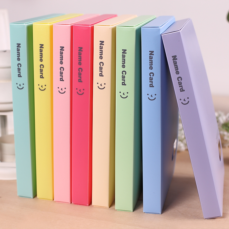 South Korea environmental protection creative smile business card holder large capacity sticker book men and women card bag set collection ticket star card sticker