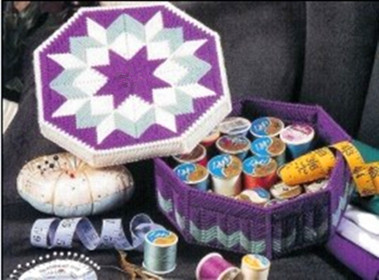 Solid Embroidery Kit Wool Wire Cross Embroidered Material Bag Purple Octagonal Containing Box Jewellery Storage Box Multi Selection