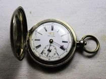 The whole product looks like Switzerland and has authority] three-open cover sterling silver case antique second-hand old pocket watch