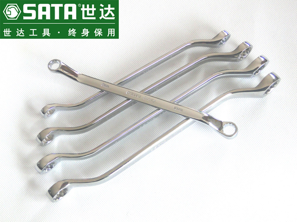 Total polished double-head Plum Wrench Glasses Wrench Cr-V Chrome Vanadium Steel by SATA Sida