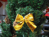 Medium Christmas Tree Decoration Golden Bow 10 6 * 8cm #6885