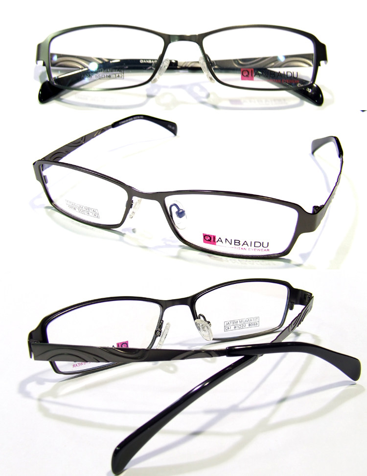 525eye Thousand Baidu 100% pure titanium plate glasses frame business myopia glasses frame large full frame 6808