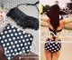 ເກົາຫຼີ NANING9 Spot Black LOOK Shoulder Tassel Swimsuit Hot Spring Bikini Gathered Triangle Breast Pad