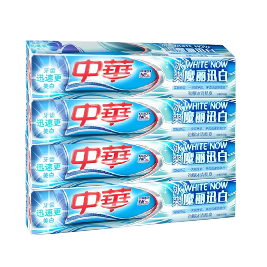 中华魔丽迅白冰极薄荷味牙膏100g 迅速美白牙齿 X4