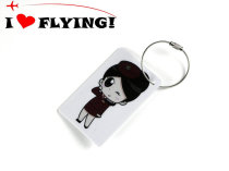 I Love Flight) Air China Cartoon Cute Flight Attendant Flight Attendant Air Travel Air Travel Pull Rod Box Checked Baggage Card