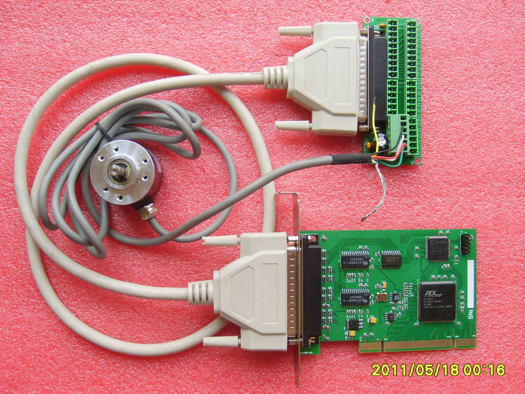 PCI USB raster counting card with terminal block data cable