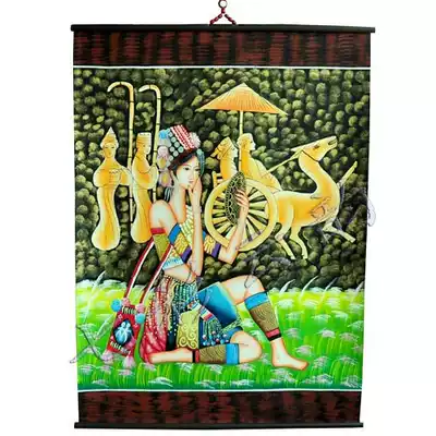Yunnan sheepskin painting ethnic handicrafts home decoration painting heavy color Dongbapi painting Living Room bar decoration