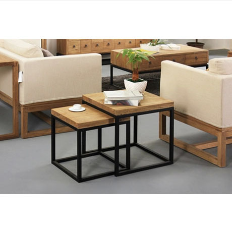 American countryside retro to make old iron art tea table solid wood small tea table sofa a few sides table a few corners a few corners