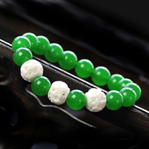  New Years Day gift retro Chinese style Malay Jade Cow bone Buddha bead bracelet Female jewelry 354