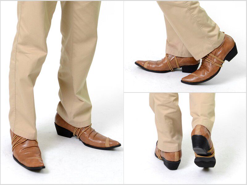 Fashion catwalk men's casual shoes pointed toe leather shoes men's heightening shoes business nightclub stage stylist high heels