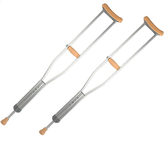 鱼跃腋下拐杖YU860铝合金老年人残疾人腋下双拐伸缩铝合金拐棍