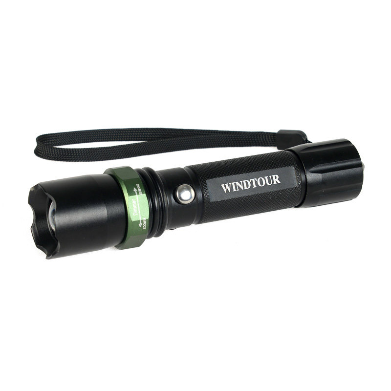 WindTour high-light flashlight LED long-range shooter flashlight with life-saving hammer three-speed adjustable
