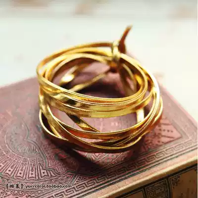 South Korea SZ official website imported spot verifiable Xiaoou high street concave shape multi-layer gold fine patent leather rope bracelet