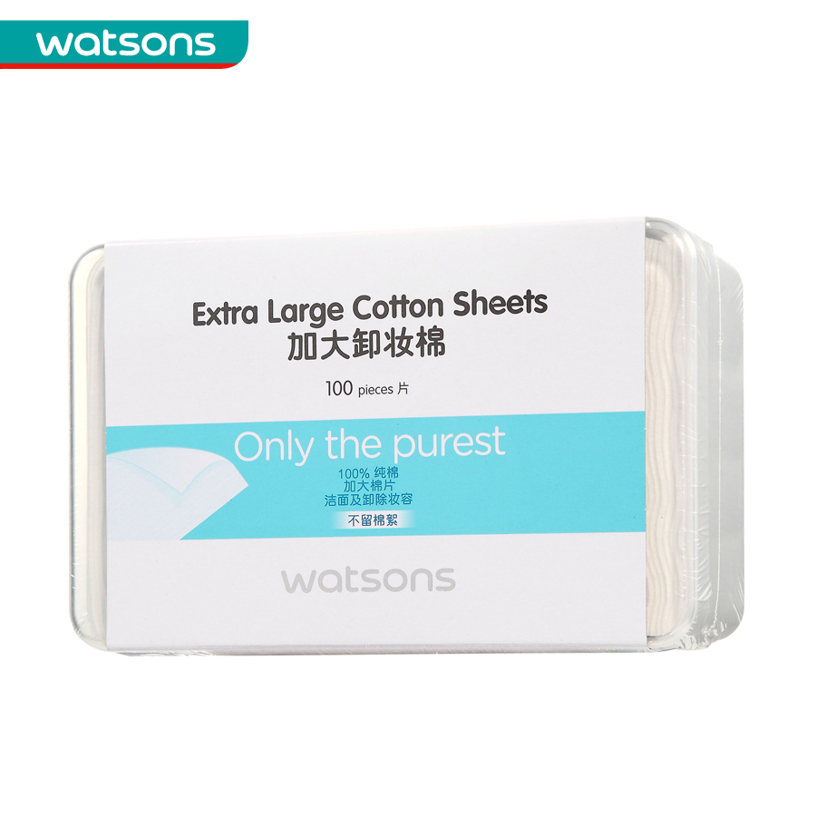【屈臣氏】Watsons 加大卸妆棉100片 化妆棉