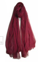 Sunscreen coat sunscreen shawl super-long and wide Mulberry Silk wine red pure silk scarf silk scarf beach towel