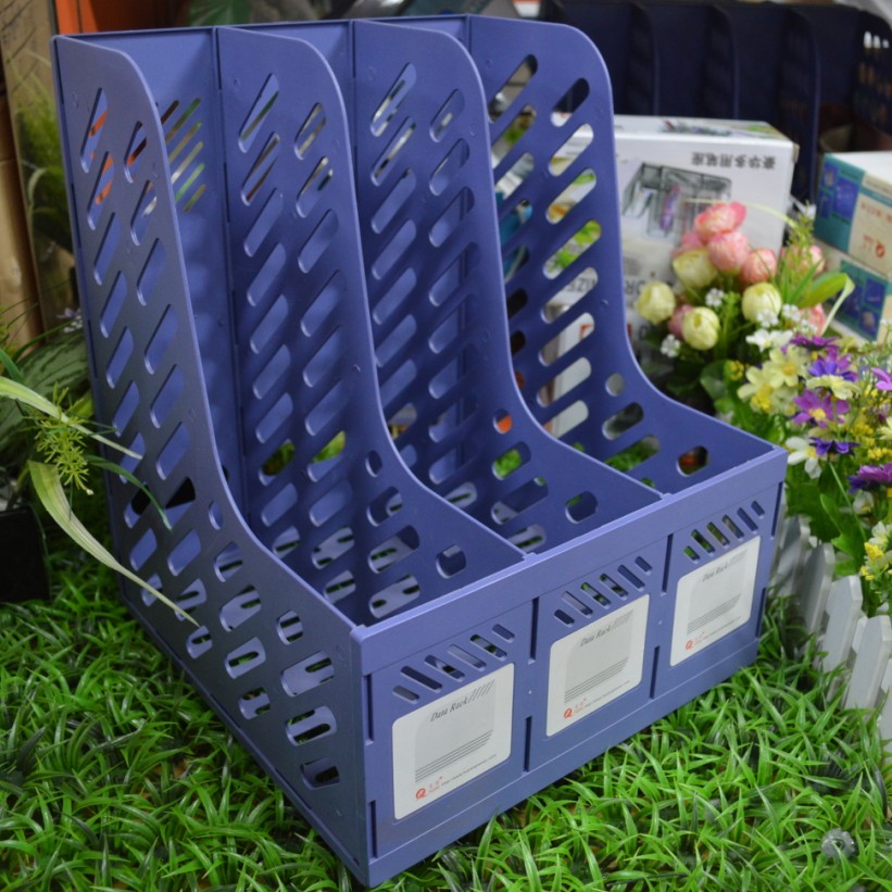 Strong and strong FQ318A File shelf Hard rubber trig File bar Thickened Triple Lattice Information Shelf Office Supplies