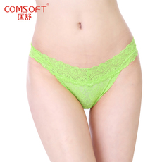 Трусы 匡舒 蕾丝性感低腰女丁字裤三角t裤t字裤加大码透明t-back内裤 Comsoft