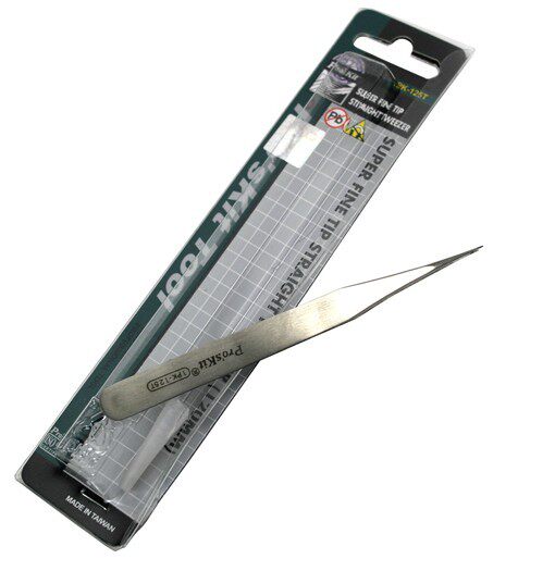 Baogong PROSKIT 1PK-125T imported stainless steel anti-magnetic thin-tip tweezers pointed (120mm)