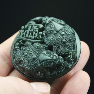 Natural Xinjiang Hetian jade sapphire lucky gold toad belt buckle waist buckle wear fake one lose ten