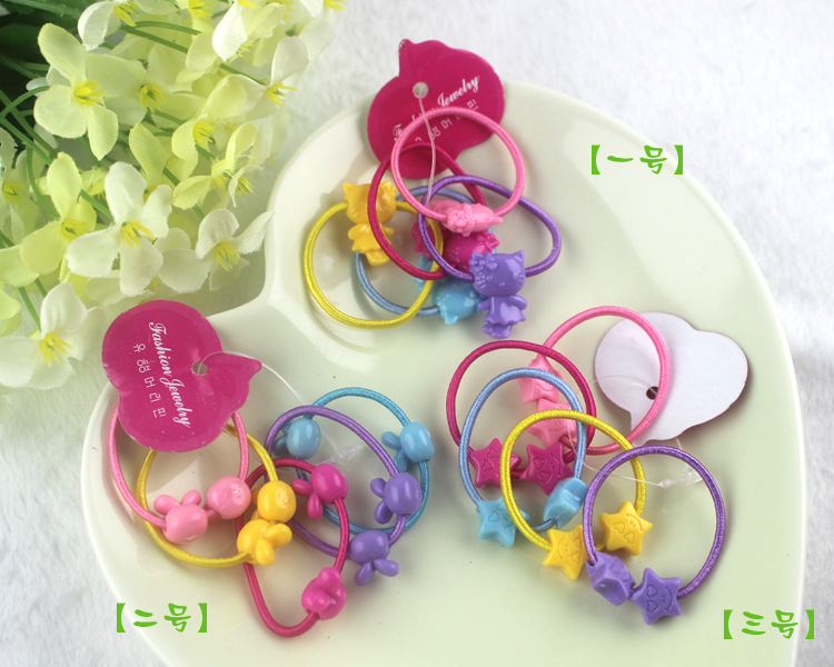 Korean children's hairpin Cute girl jewelry headdress resin cartoon sugar leather band fruit beads Hair circle Hair circle Hair circle