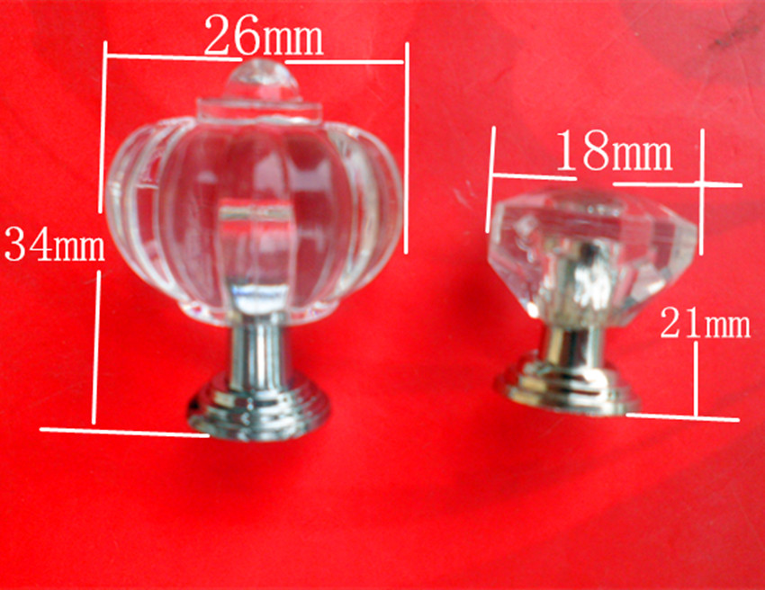 Italian Customs Crown Shaped Crystal Handle Crystal Pull Handle Drawer Handle Overall Cabinet Handle