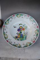 Qing Kangxi enamel color export porcelain flower pattern Changfeng Xuan Zhenxuan Zhenxuan Zhenyuan plate
