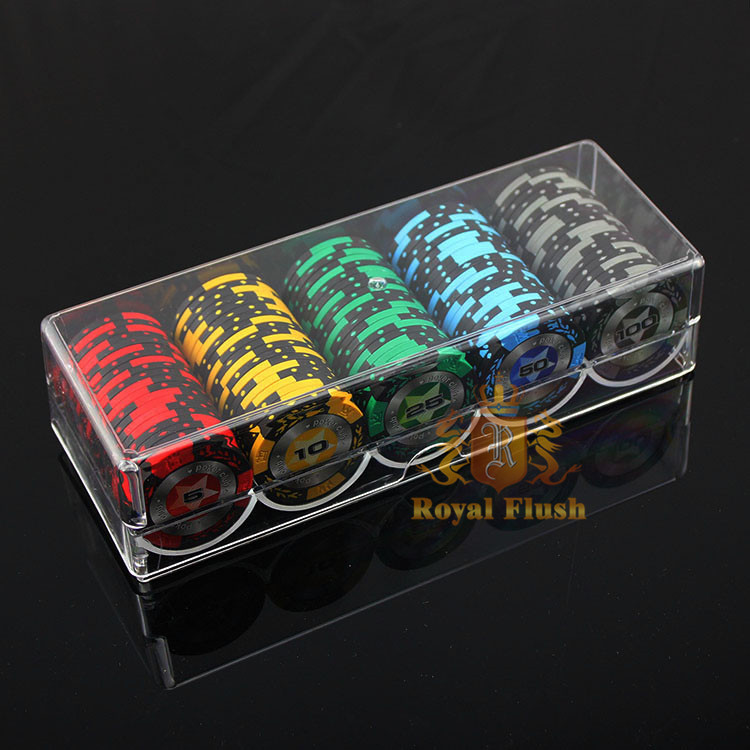 100 yard Texas Poker Chip Set High - end Transparent Acrylic Box with Cover nationwide