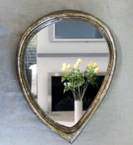 European style retro silver water drop wall with bathroom decoration mirror shaped masonry mirror dresser mirror