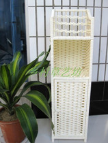 Grass willow rattan woven telephone desk debris rack Bedside rack locker Milky white telephone rack