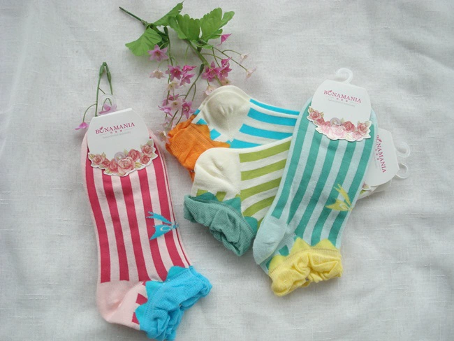 Bao Na Maniya Cotton Spring / Summer Cute Candy Polka Dot Womens Socks / Bowknot Ice Cream Womens Boat Socks - Bít tất nữ