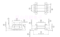 Transformer inductor EPC19 seagull foot straight foot flat angle horizontal 6 6 patch skeleton LCP material