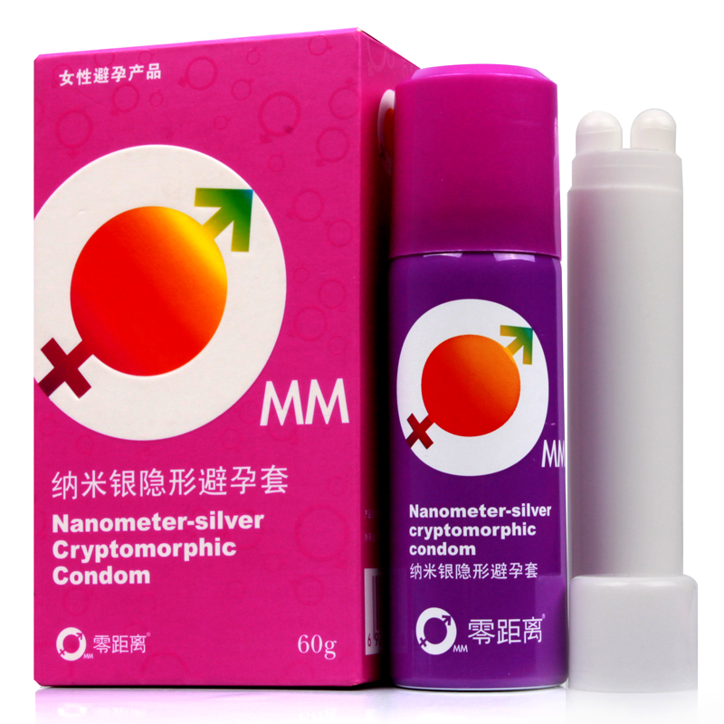零距离 纳米银润滑情趣液体泡沫女用隐形避孕套安全套套药膜60G