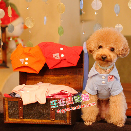 Thin pet puppy clothes spring and summer autumn and winter cat Teddy Bichon POLO shirt vest cotton breathable