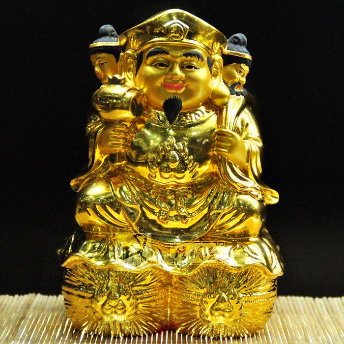 修明堂 开光三面大黑天财神 出世大黑天财神 精铜彩绘摩诃迦罗神