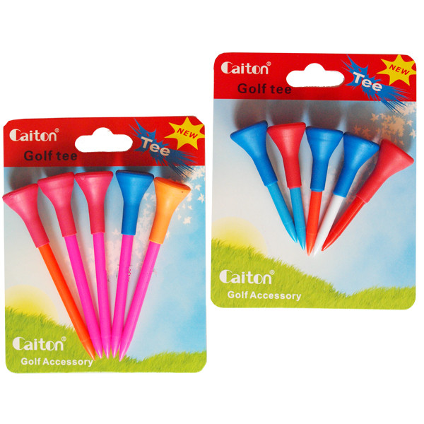 Golf tee ball nail Caden ball holder golf T rubber head tee length tee 5 sets