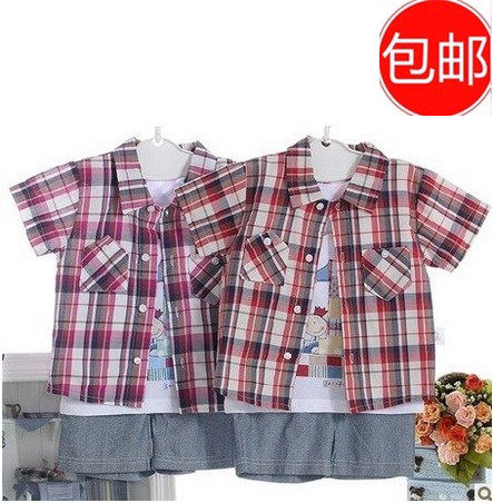 () Liying 18 Square summer clothes boys and girls baby cotton three-piece 5961 suit