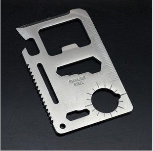 【十一功能】小号多用军刀卡 户外野营 多功能救生卡工具卡